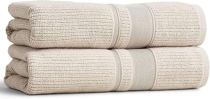 Preston Lane Douro Bath Towel Set – 2 Pack Luxury Cotton Towels, Ultra Soft & Absorbent, Quick-... | Amazon (US)