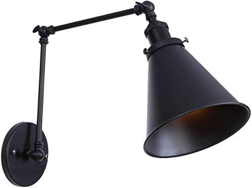Industrial Vintage Wall Mounted Light Sconces Wall Lamp Black Angle Adjustable Swing Arm Retro Br... | Amazon (US)