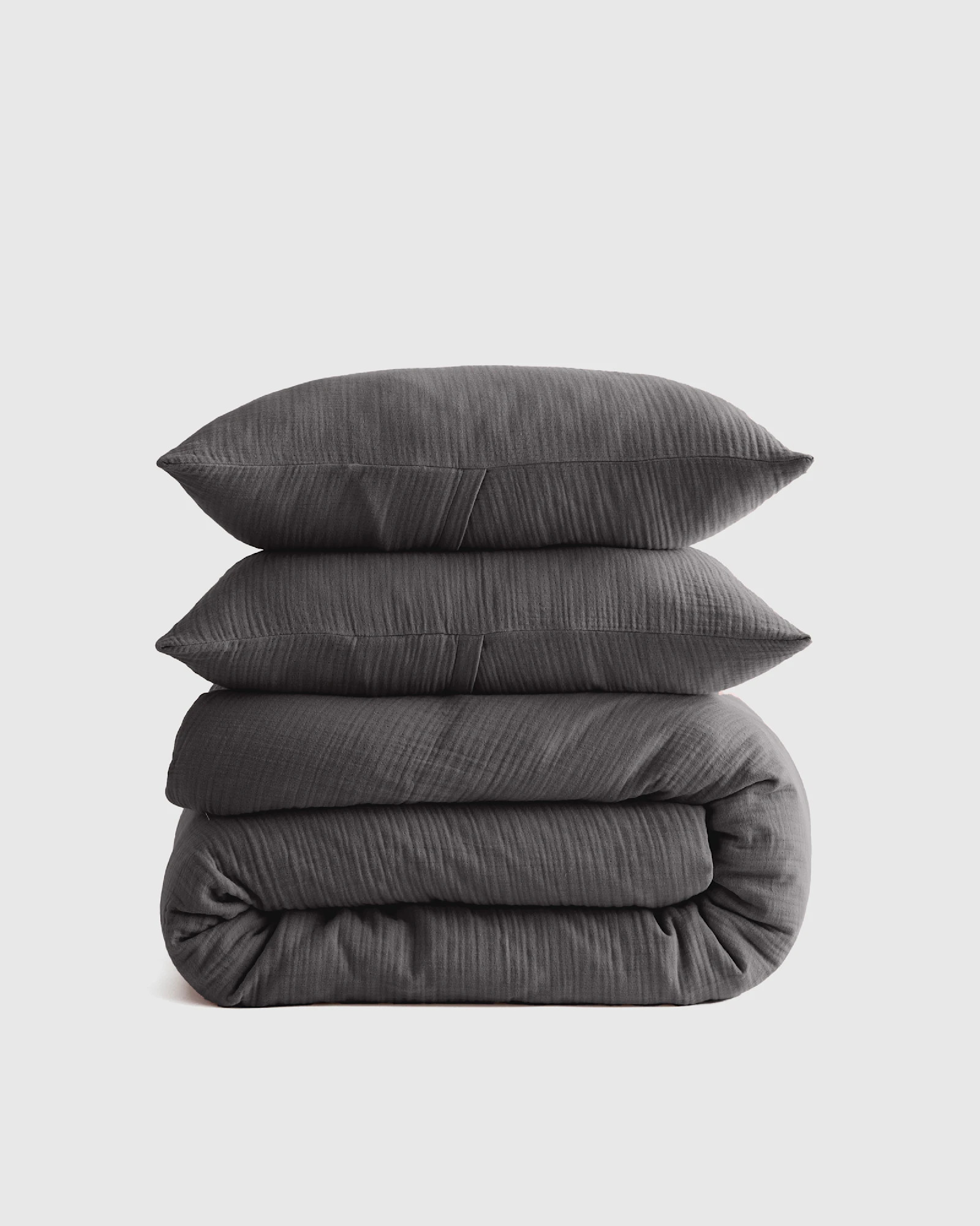 Organic Airy Gauze Duvet Cover Set | Quince in Charcoal | Quince