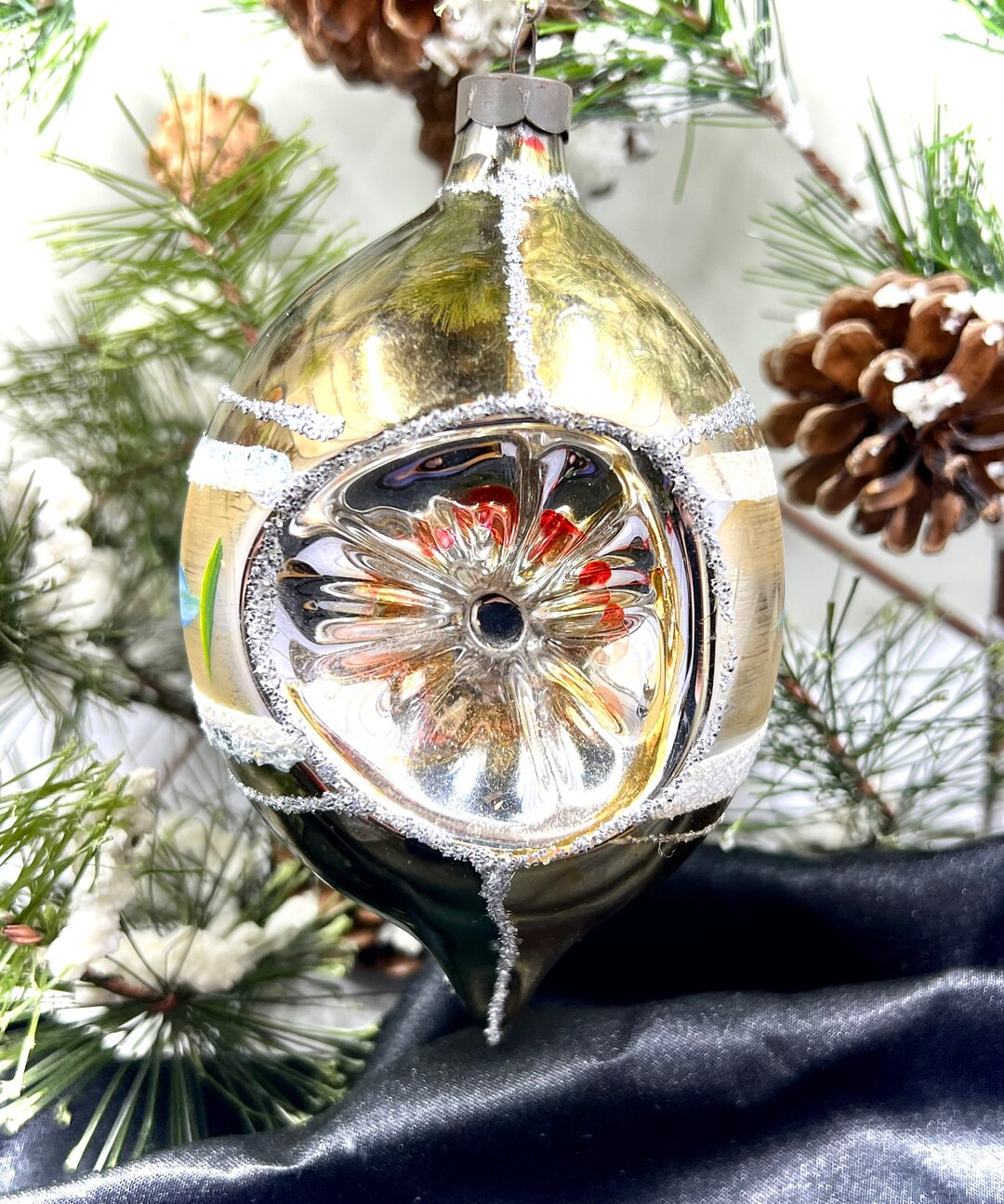 Vintage Hand Painted, Christmas Ornament Indent Mercury Glass, Holiday Supply and Decoration - Et... | Etsy (US)