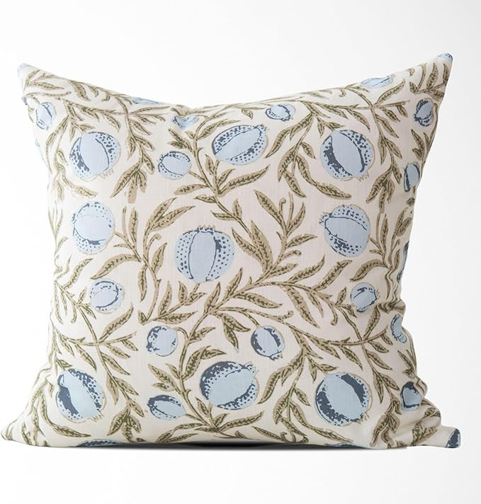 Tajik Home Alisa Block Print Pomegranate Pillow Cover – 100% Cotton Decorative Throw Pillow Cov... | Amazon (US)