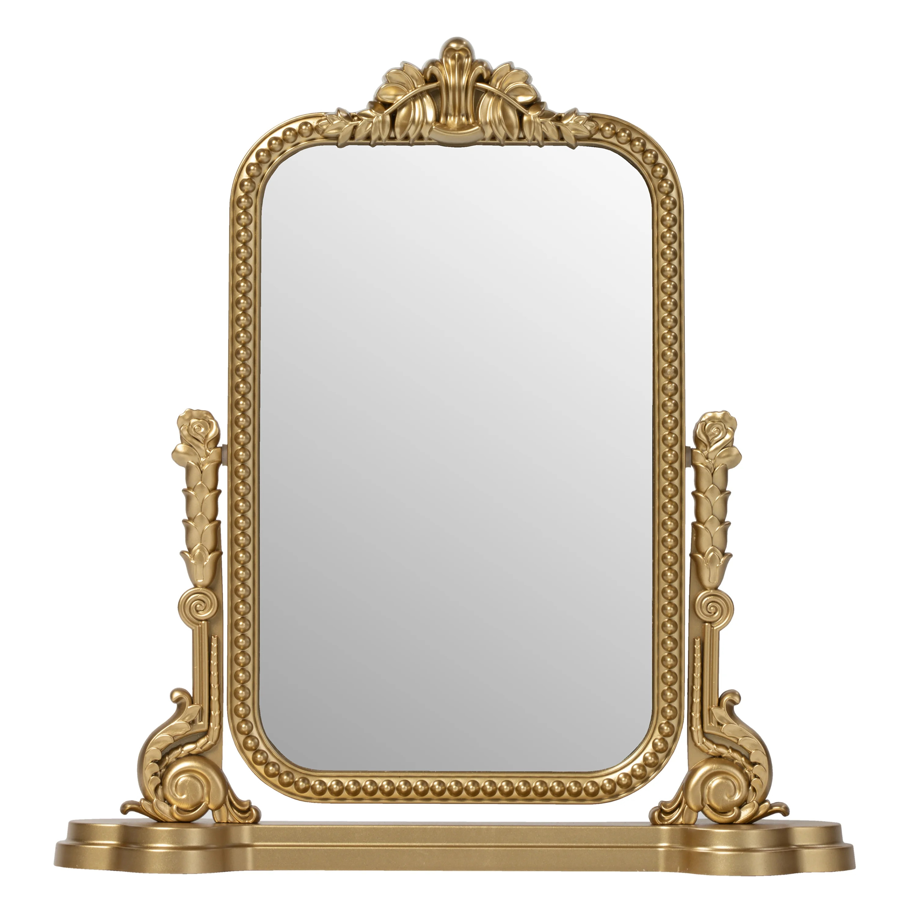 Mainstays Ornate Tilting Gold Tabletop Mirror | Walmart (US)