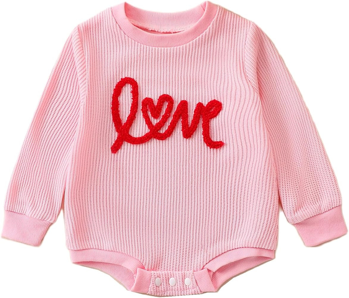 Amiblvowa Newborn Infant Baby Girl Oversized Sweatshirt Bubble Romper Crewneck Lucky Onesie St Pa... | Amazon (US)