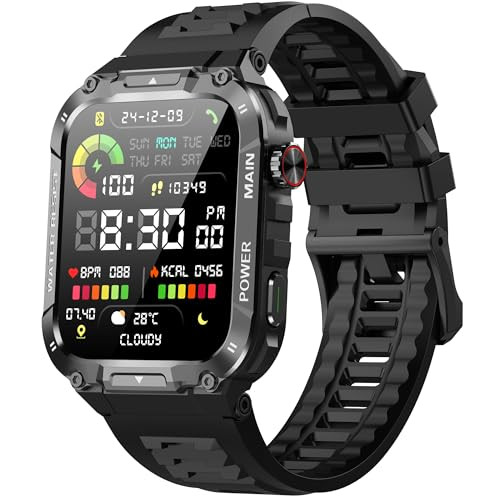 Military Smart Watch for Men with Call Function,Fitness Smart Watch for Android Phones and iPhone,Waterproof Fitness Tracker with Blood Oxygen/Heart Rate/Sleep/100+ Sport Modes, Watches for Men | Amazon (US)