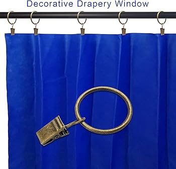 AMZSEVEN 40 Pack Curtain Rings with Clips, Drapery Clips with Rings, Hangers Drapes Rings 1.26 In... | Amazon (US)