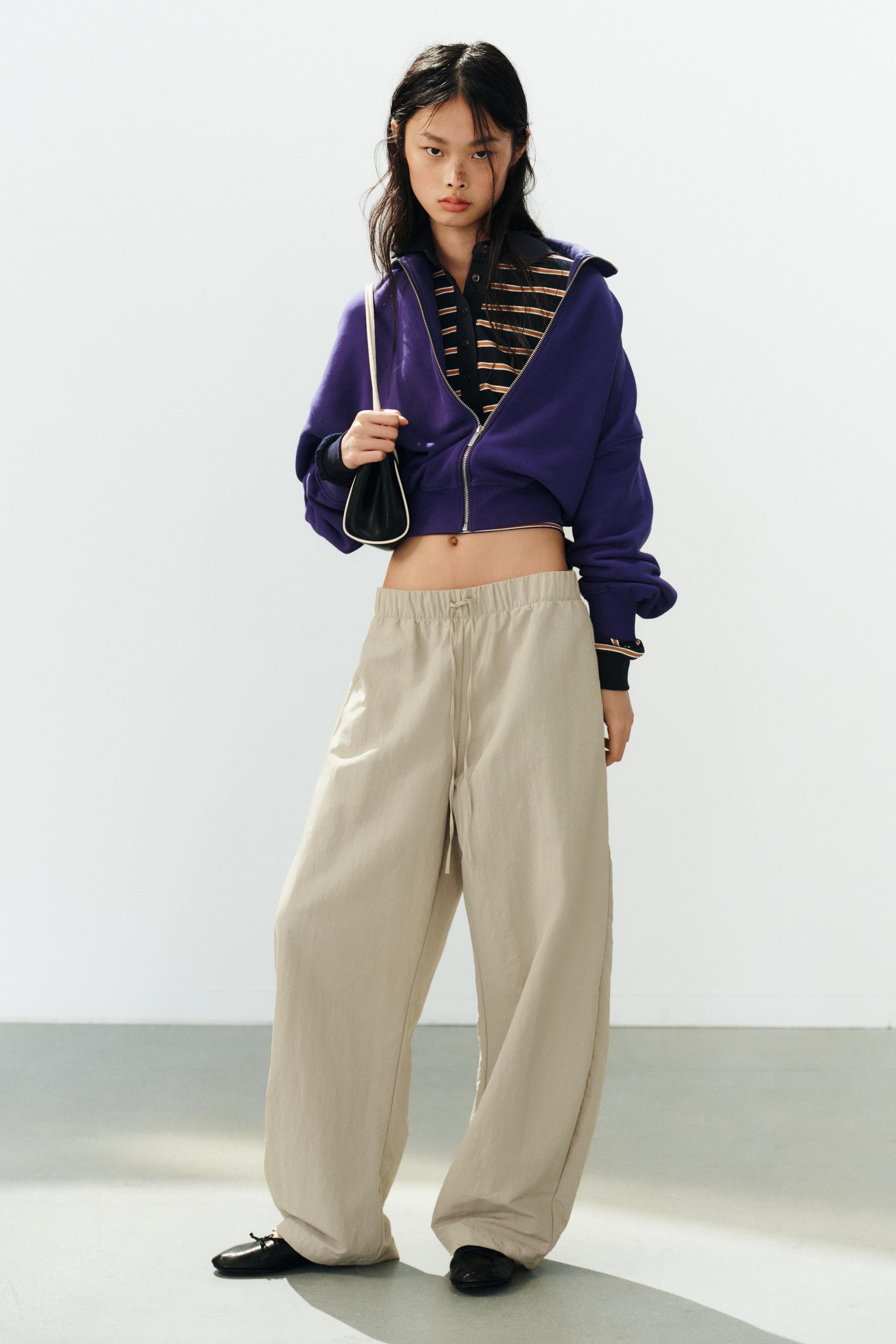TECHNICAL FABRIC ELASTIC PANTS | Zara US