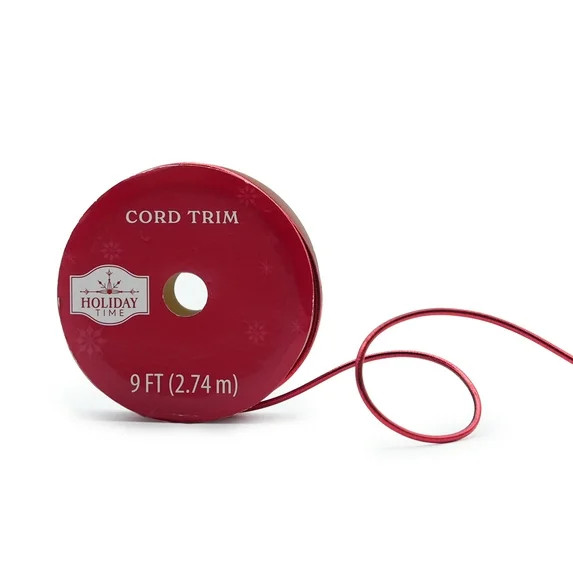 Metallic Red Elastic Cord and Ribbon Trim, 9', by Holiday Time | Walmart (US)