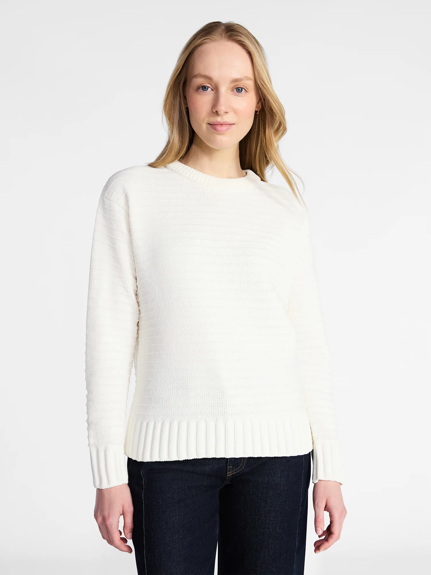 Time and Tru Women's Pullover Chenille Top with Long Sleeves, Sizes XS-XXXL | Walmart (US)