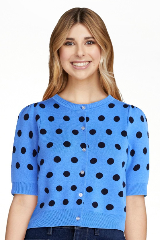 Free Assembly Women's Cardigan Sweater with Short Puff Sleeves, Lightweight, Sizes XS-XXL | Walmart (US)