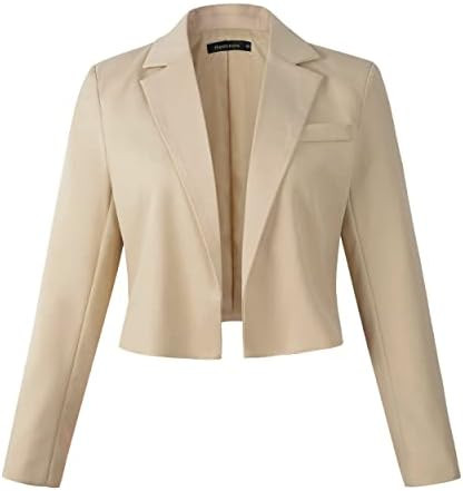 Beninos Womens Casual Blazers Open Front Cropped Blazer Jacket | Amazon (US)