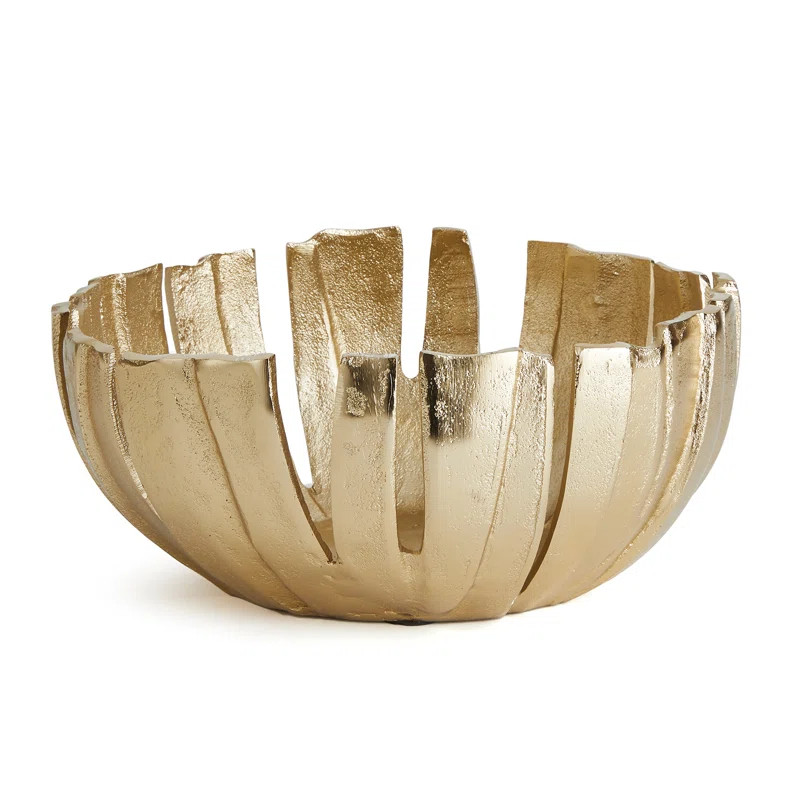 Brazley Metal Abstract Decorative Bowl in Gold | Wayfair North America
