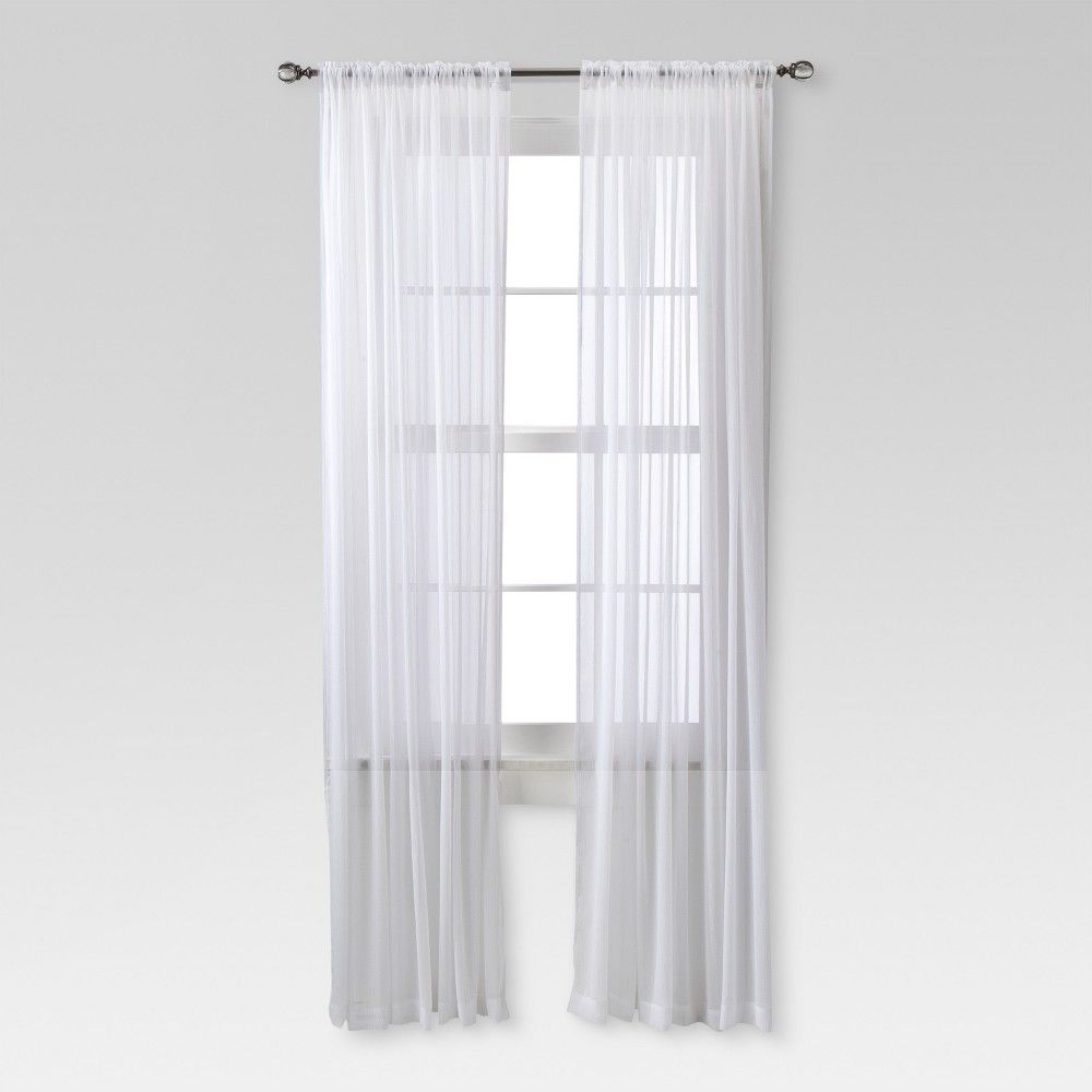 Chiffon Sheer Curtain Panel White - Threshold , Size: 52x84"" | Target