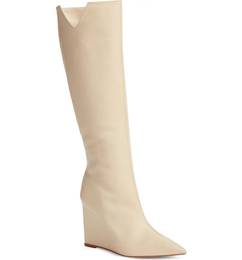 Asya Up Cut Wedge Pointed Toe Knee High Boot (Women) | Nordstrom