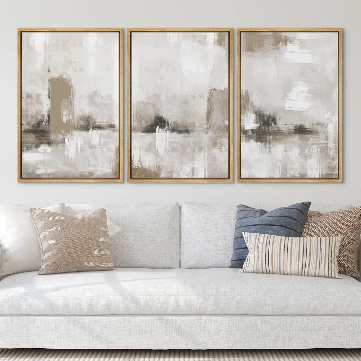 SIGNLEADER Muted Brown Grunge Abstract Modern Rustic Zen Neutral Home Decor - Framed Canvas Print... | Wayfair North America