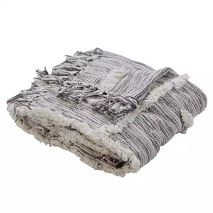 Gray Line Work Throw | Kirkland's Home