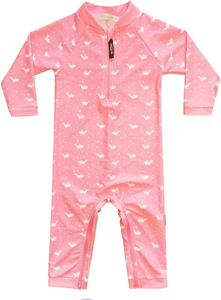 weVSwe Baby Girl Toddler Rash Guard Swimsuit Sun Protection Beachwear Zipper Bathing Suit 0-3 Yea... | Amazon (US)