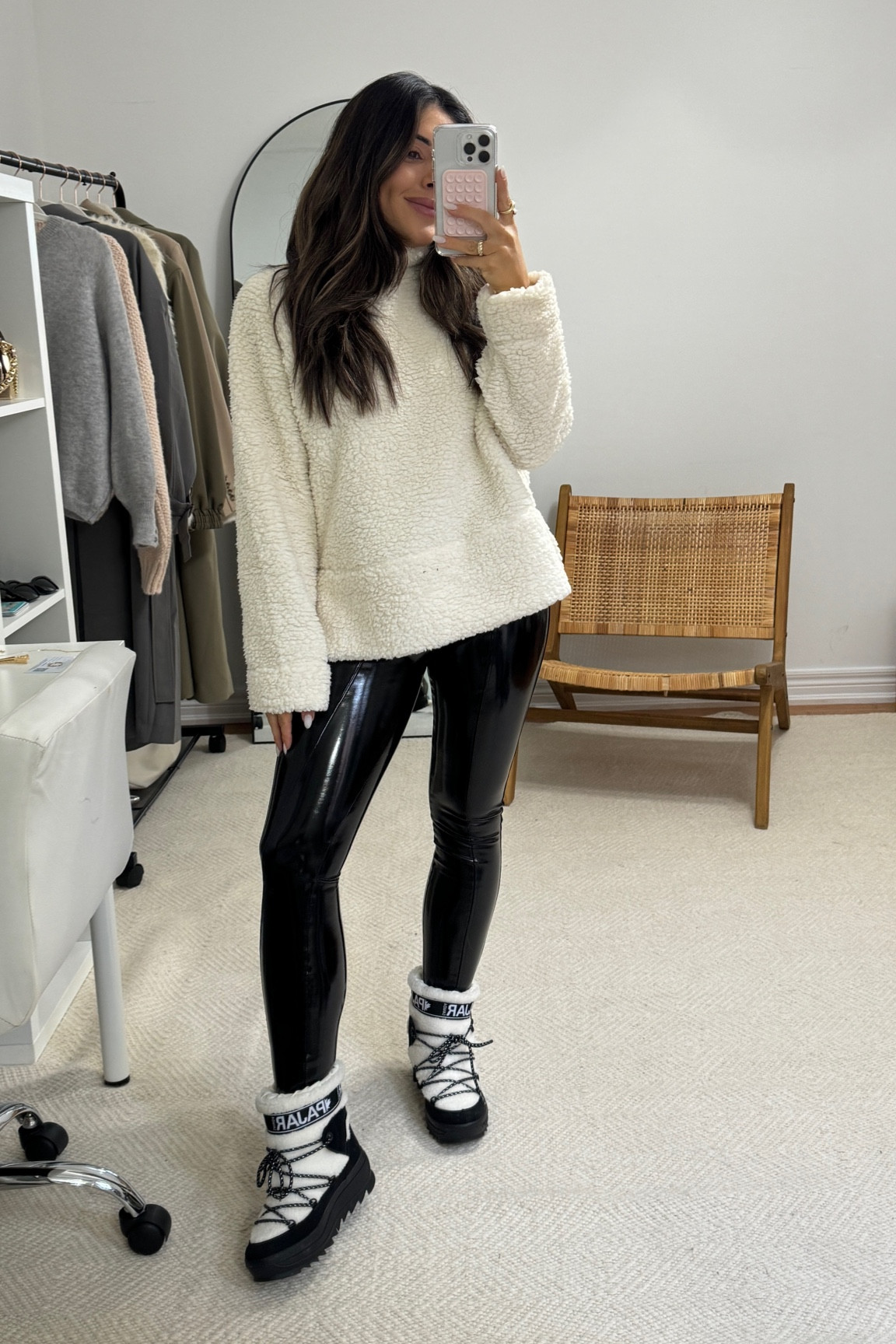 The Spanx sale has started!! 20% off everything!!! 
Sweater - small p
Bottoms - small petite 
