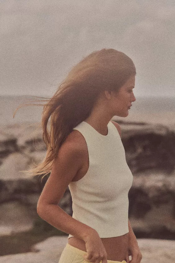 KNIT CUT-OUT BACK TOP | Zara UK