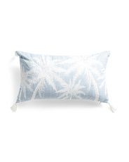 14x24 Indoor Outdoor Paulina Palms Pillow With Tassels | TJ Maxx