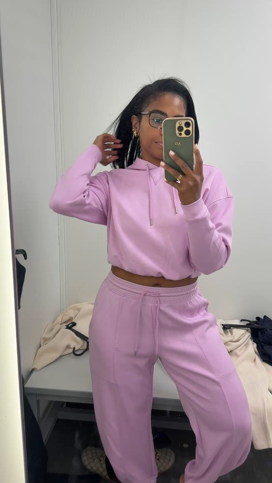 Don’t be surprised if you see me wearing this outfit tomorrow or Friday because it is the perfect color to usher in March and lightweight. I hope they didn’t have it in other colors in the store but I do say they have them online. FYI, if you do buy this in store the top boys half off, but the bottoms are regular price. Not sure Why. ￼