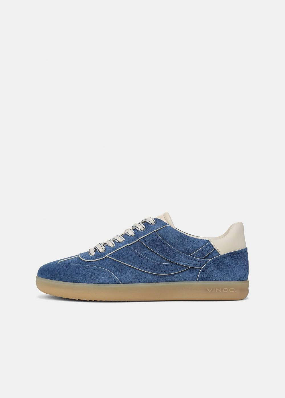 Women's Oasis Contrast-Edge Suede Sneaker, Indigo/flax, Size 7.5 Vince | Vince LLC
