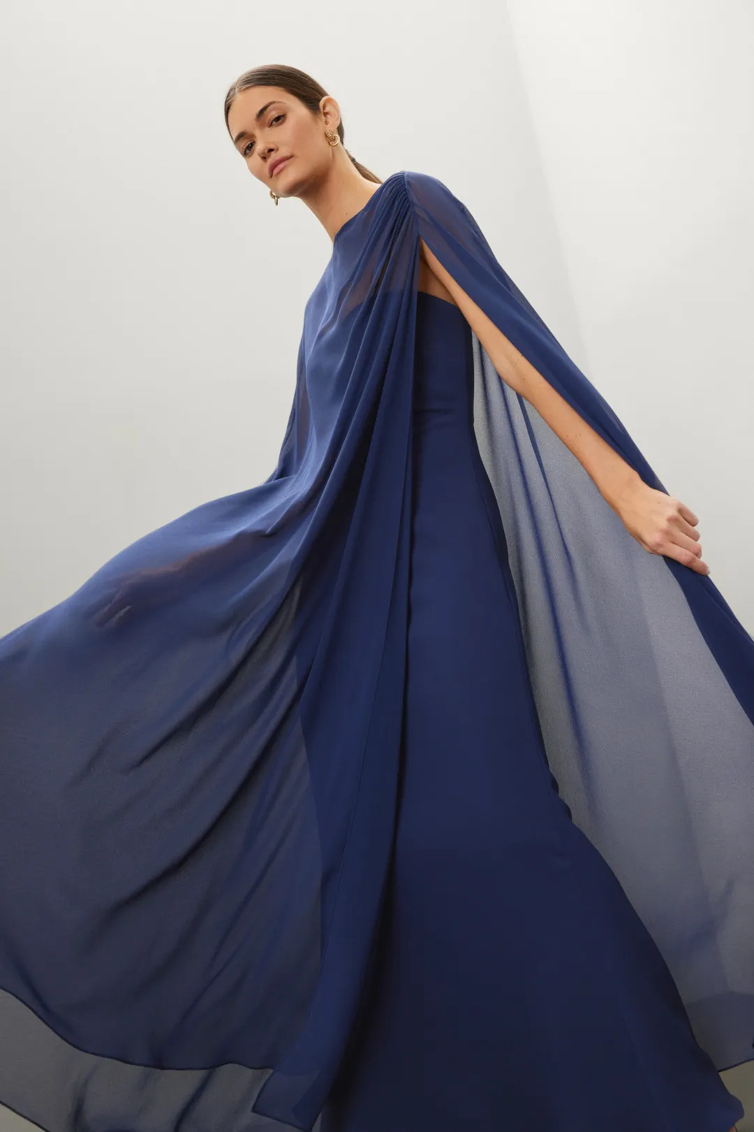 Strapless Gown With Cape | Rent the Runway