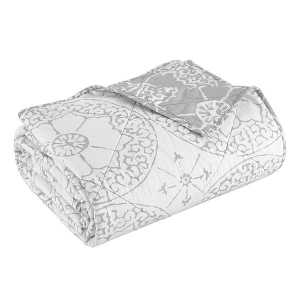 LUX-BED Cotton 1-Piece Bergen Palace Grey Quilt | Bed Bath & Beyond