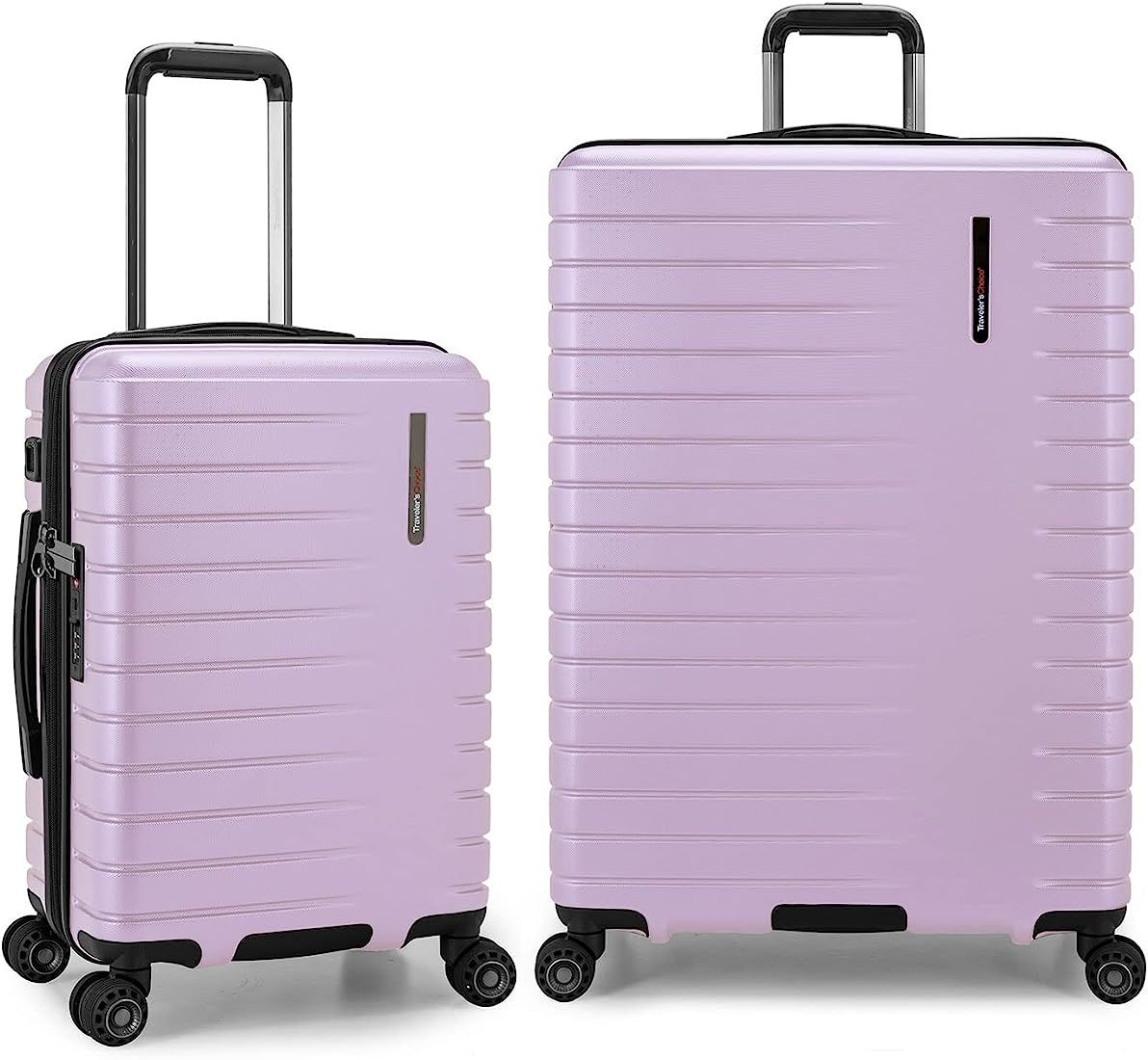 Traveler's Choice Archer Polycarbonate Hardside Spinner Luggage Set, Tie Down Straps, Light Purple,  | Amazon (US)