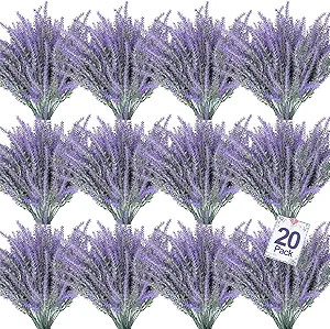 TURNMEON 20 Bundles Artificial Lavender Flowers for Outdoors Summer Decor,UV Resistant No Fade Fa... | Amazon (US)