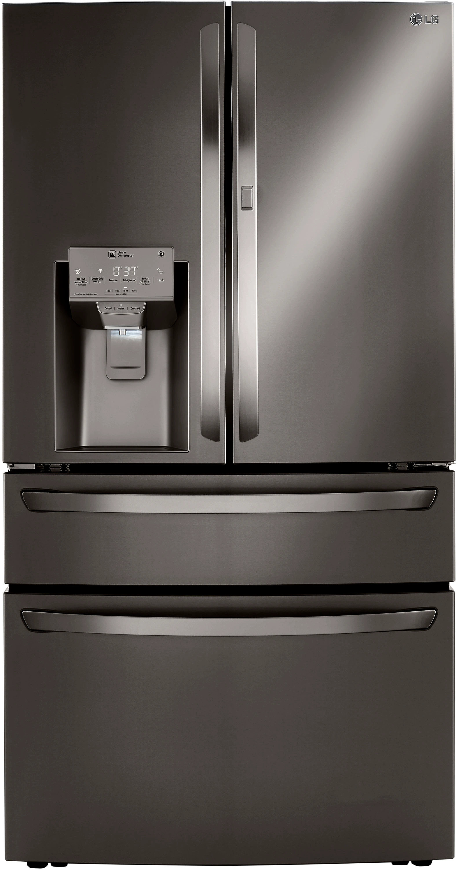 LG Standard-Depth 29.5-cu ft 4 -Door 36-in Wide Smart Compatible French Door Refrigerator with Dual Ice Maker with Water and Ice Dispenser and Door | Lowe's
