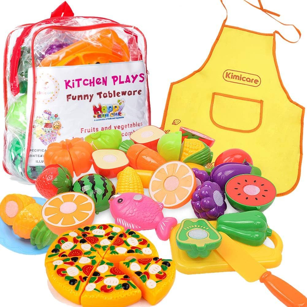 Amazon.com: Kitchen Toys Fun Cutting Food Fruits Vegetables Toys Pretend Food Playset for Childre... | Amazon (US)