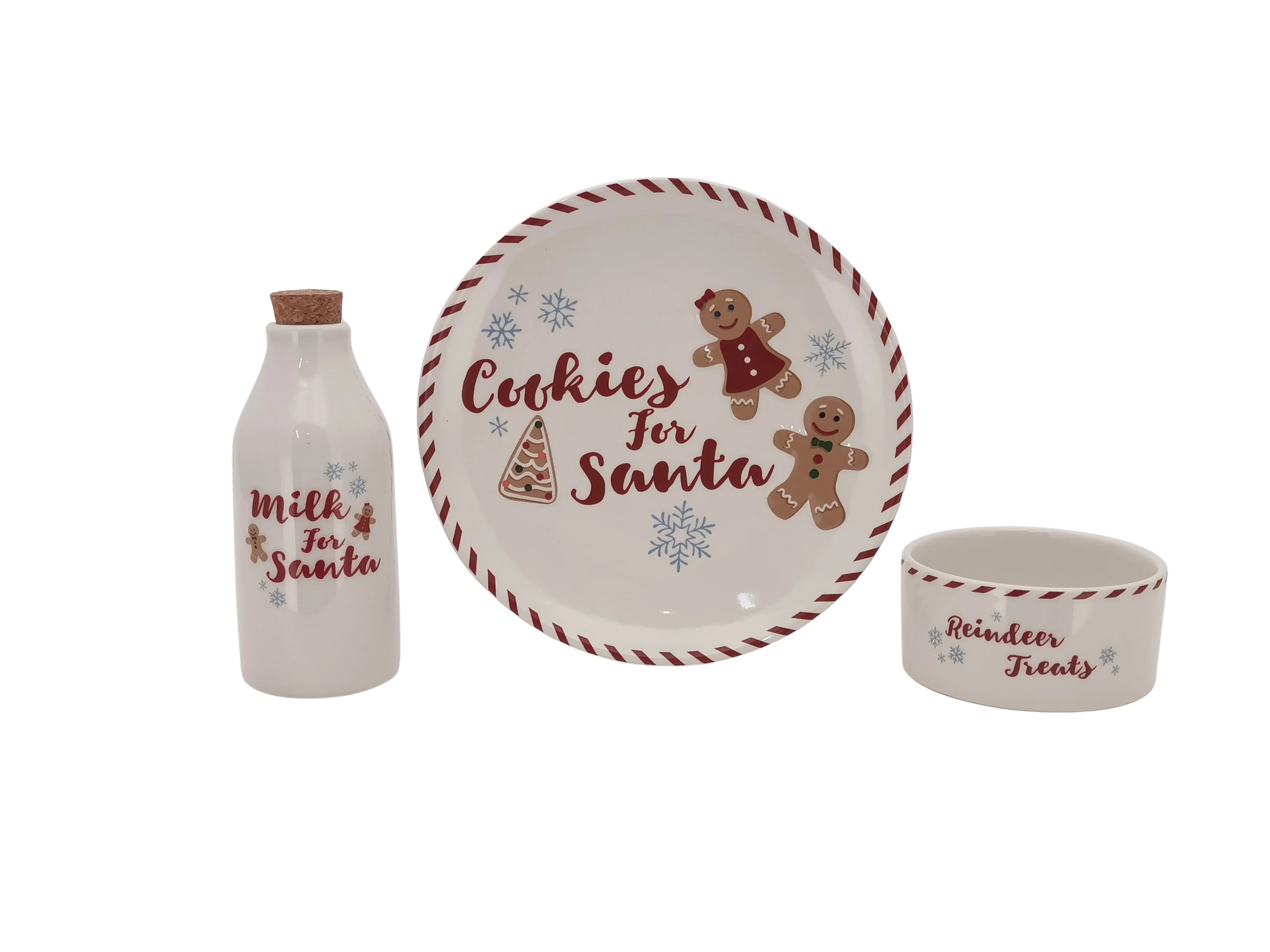 Cookies for Santa Stoneware 3 Piece Set, by Holiday Time | Walmart (US)