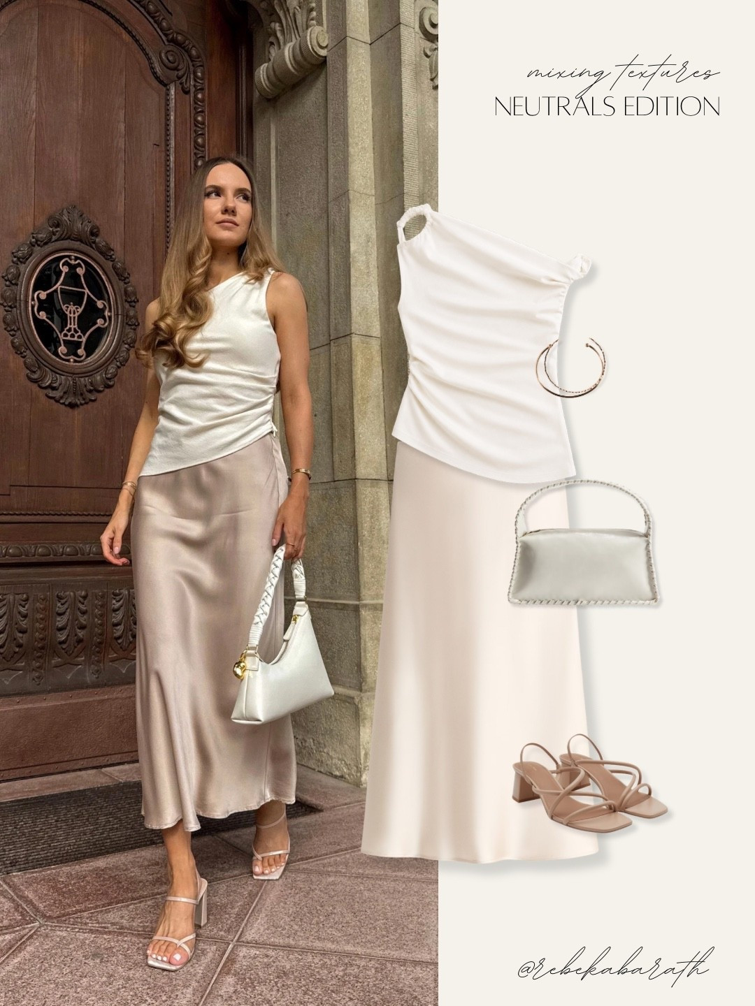 mixing textures // neutrals edition 

neutral outfit | satin skirts | asymmetric top | one-shoulder top | linen top | beige outfit

#LTKootd #LTKSeasonal