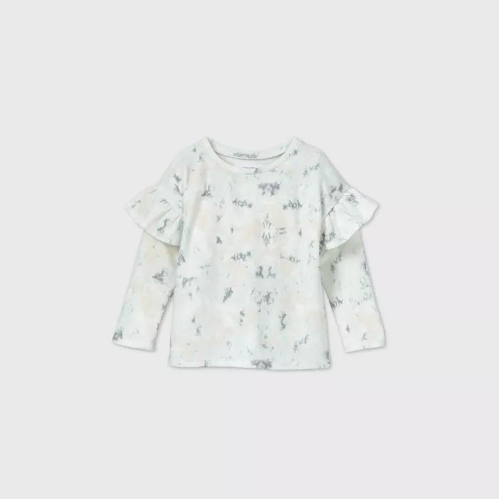 Grayson Mini Toddler Girls' Tie-Dye Ruffle Sweatshirt - Blue | Target