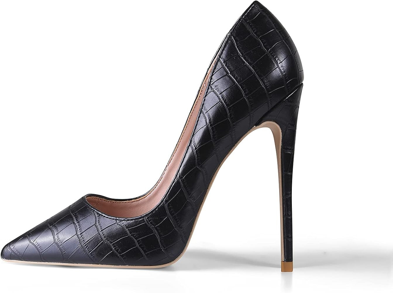 GENSHUO Embossed Crocodile Pattern Women Sexy High Heels Pointed Toe Stilettos Pumps Party Club S... | Amazon (US)