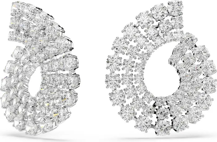 Matrix Crystal Frontal Hoop Earrings | Nordstrom