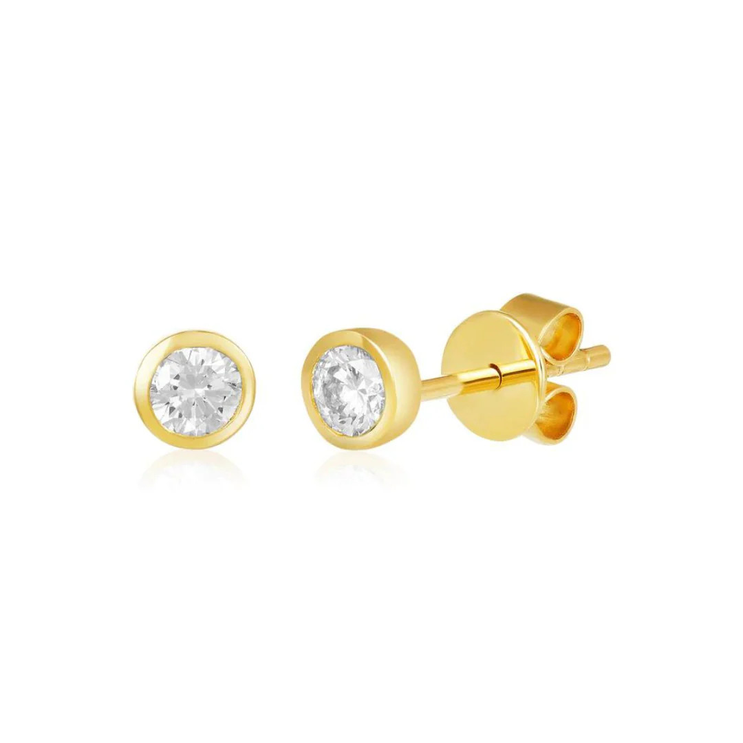 Bezel Studs | LINDSEY LEIGH JEWELRY
