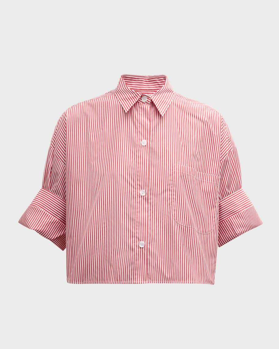 TWP Next Ex Awning Stripe Cotton Shirt | Neiman Marcus