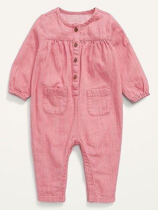 Pink Jean Uitlity Jumpsuit fo Baby | Old Navy (US)