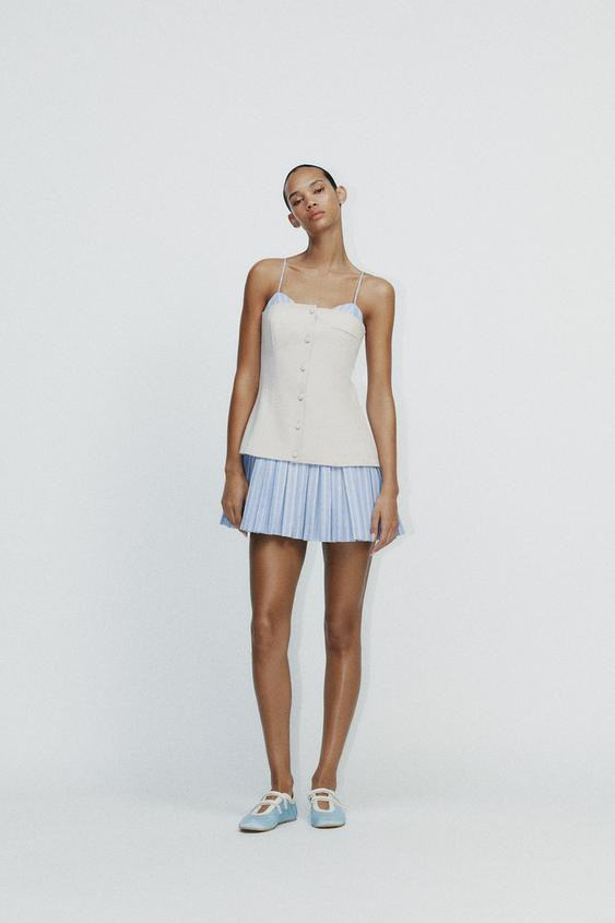 COMBINATION SHORT POPLIN DRESS | Zara US