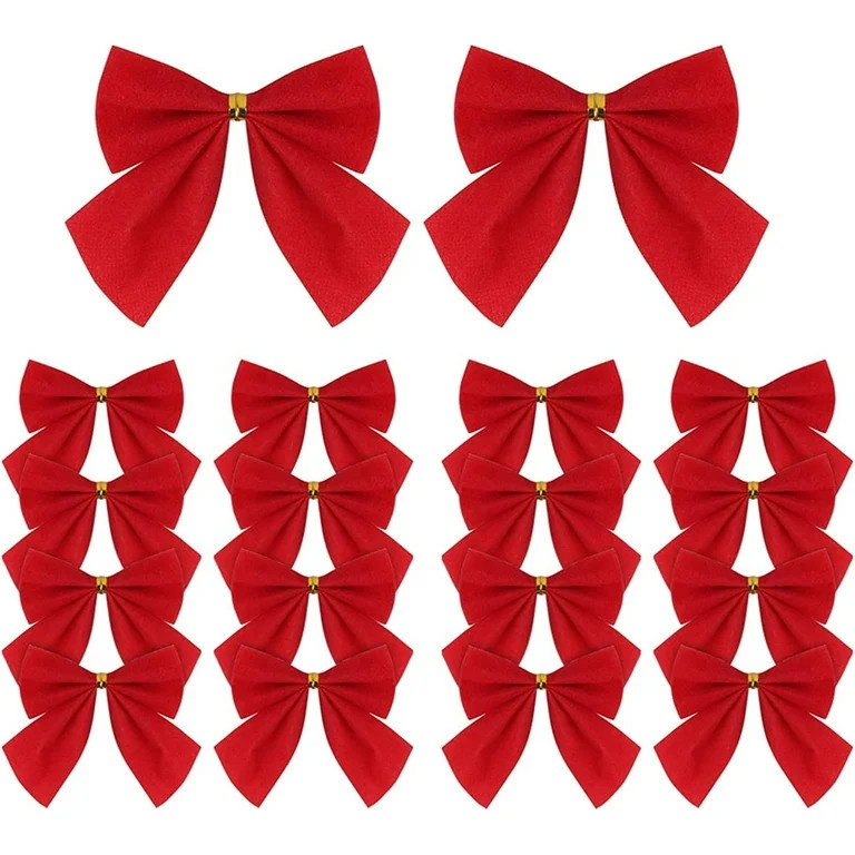 12Pcs Red Velvet Bow, Christmas Tree Decorations Christmas Decorations Bows Red Christmas Tree Bo... | Walmart (US)