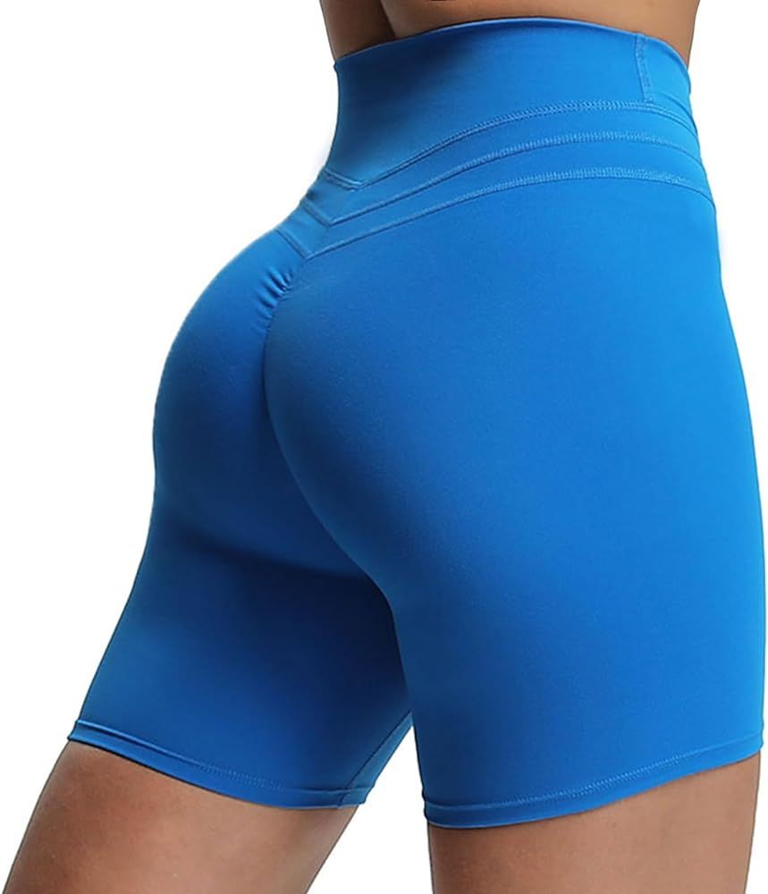 Aoxjox High Waisted Workout Shorts for Women Scrunch Tummy Control Luna Buttery Soft Yoga Shorts ... | Amazon (US)