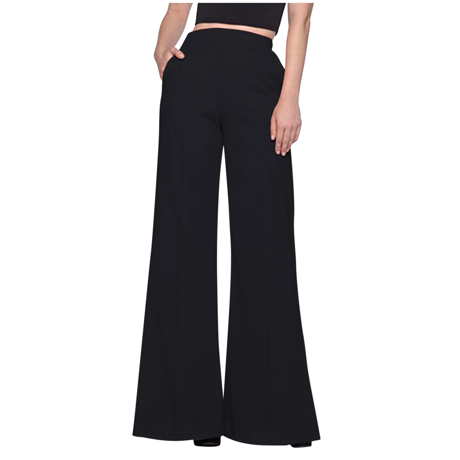Efsteb Women's Wide Leg Dress Pants High Waisted Business Casual Trousers Fashion Elegant Flared ... | Walmart (US)