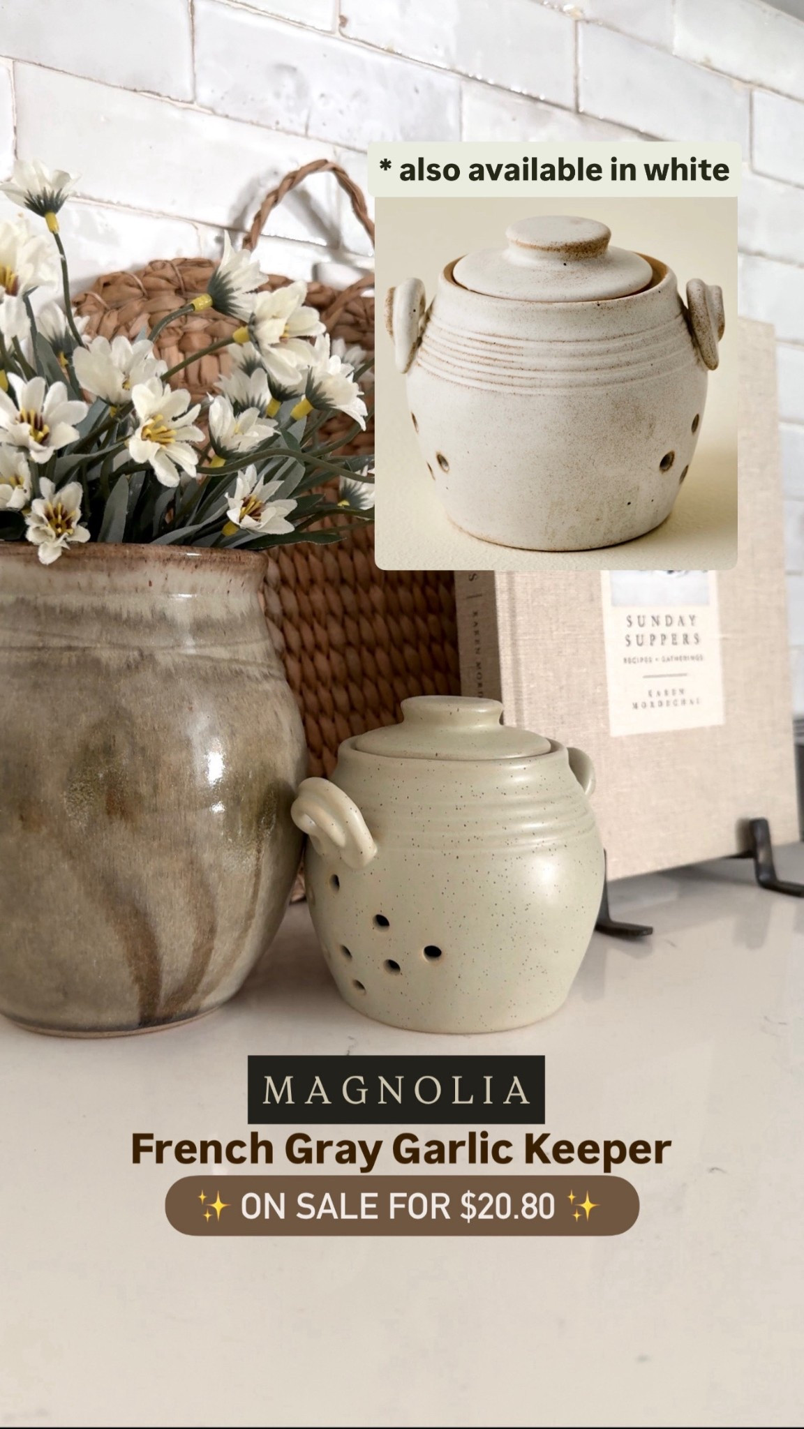 Garlic keeper | kitchen counter styling | magnolia home | kitchen decor | affordable kitchen decor | under $20 | under $10

#LTKHome #LTKSaleAlert