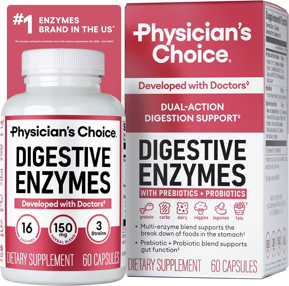 Physician's CHOICE Digestive Enzymes for Bloating & Digestion - Fast-Acting 16 Enzyme Formula wit... | Amazon (US)