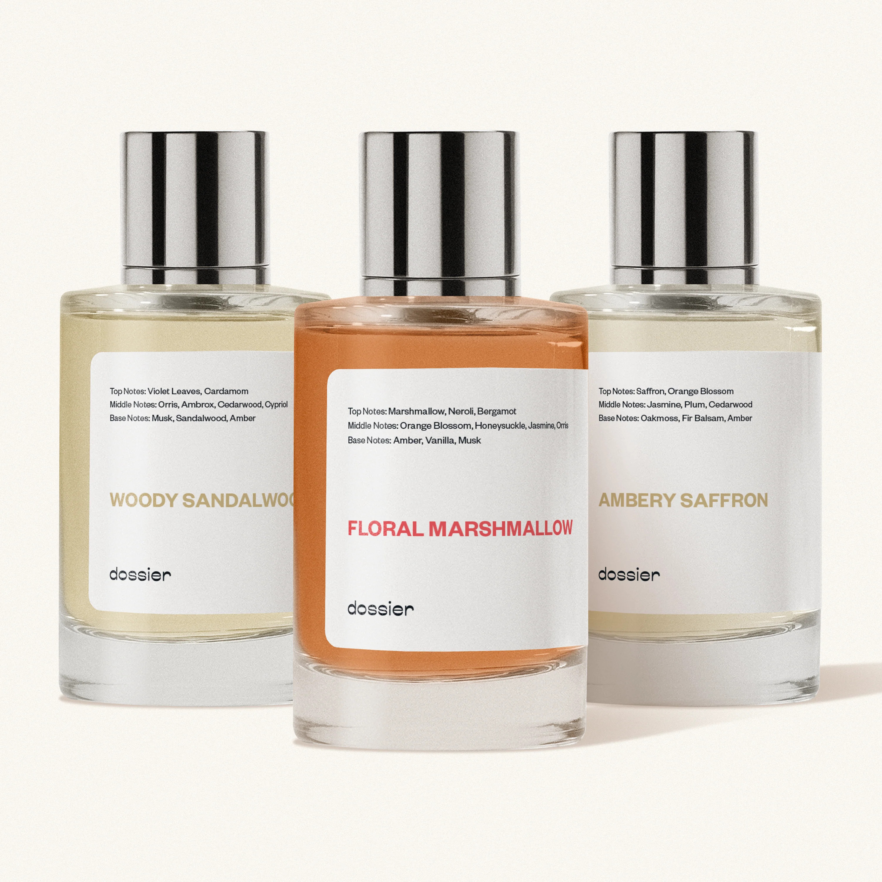 TT Exclusive Bundle #1, 3x100ml, Ambery Saffron, Floral Marshmallow, Woody Sandalwood TT Bundle 1 | Dossier