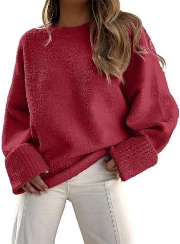 ANRABESS Women's Oversized Sweaters 2025 Long Sleeve Fuzzy Knit Casual Chunky Pullover Sweater Fa... | Amazon (US)