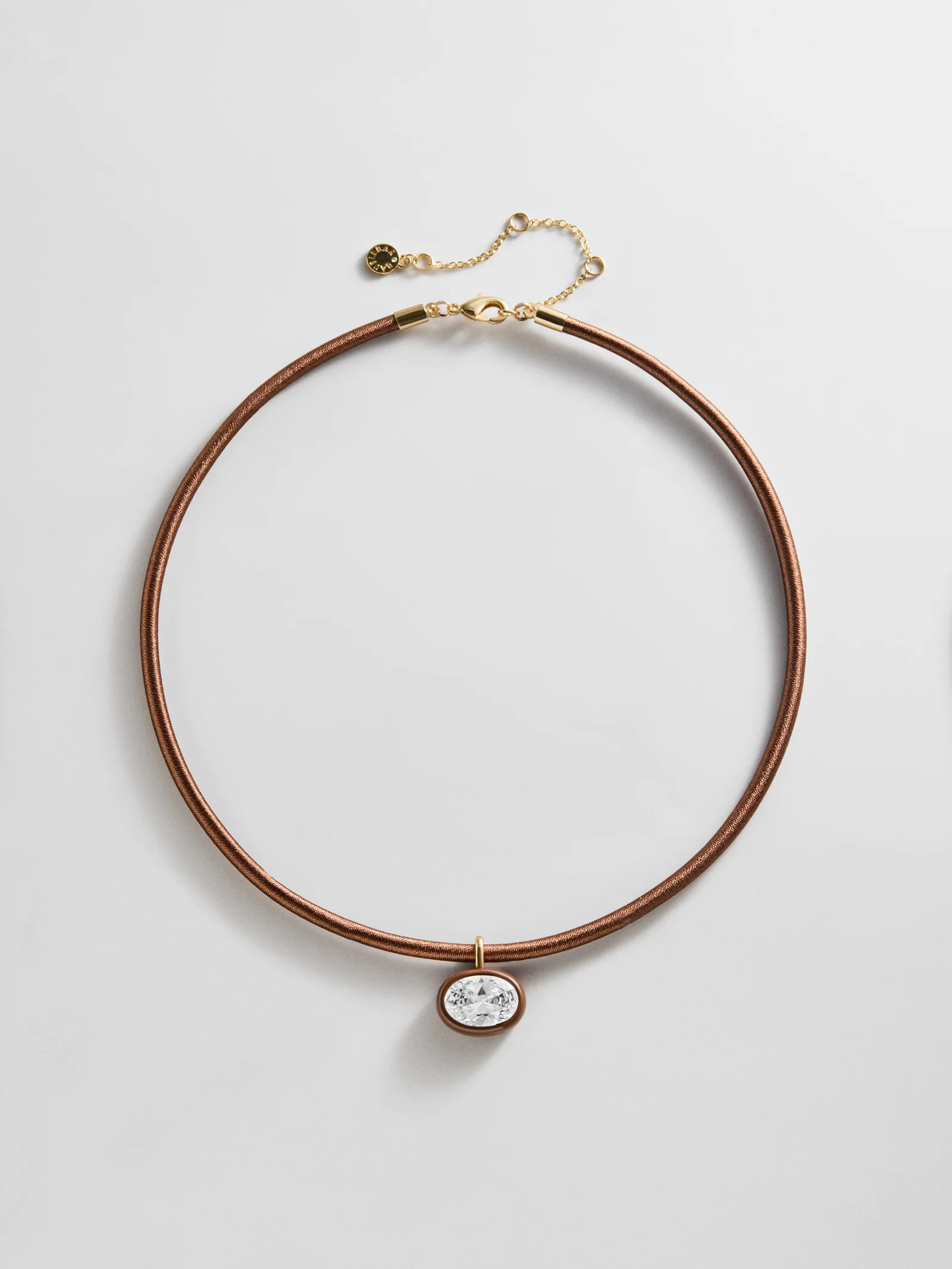 Lindsey Crystal Collar Necklace - Chocolate Brown | BaubleBar
