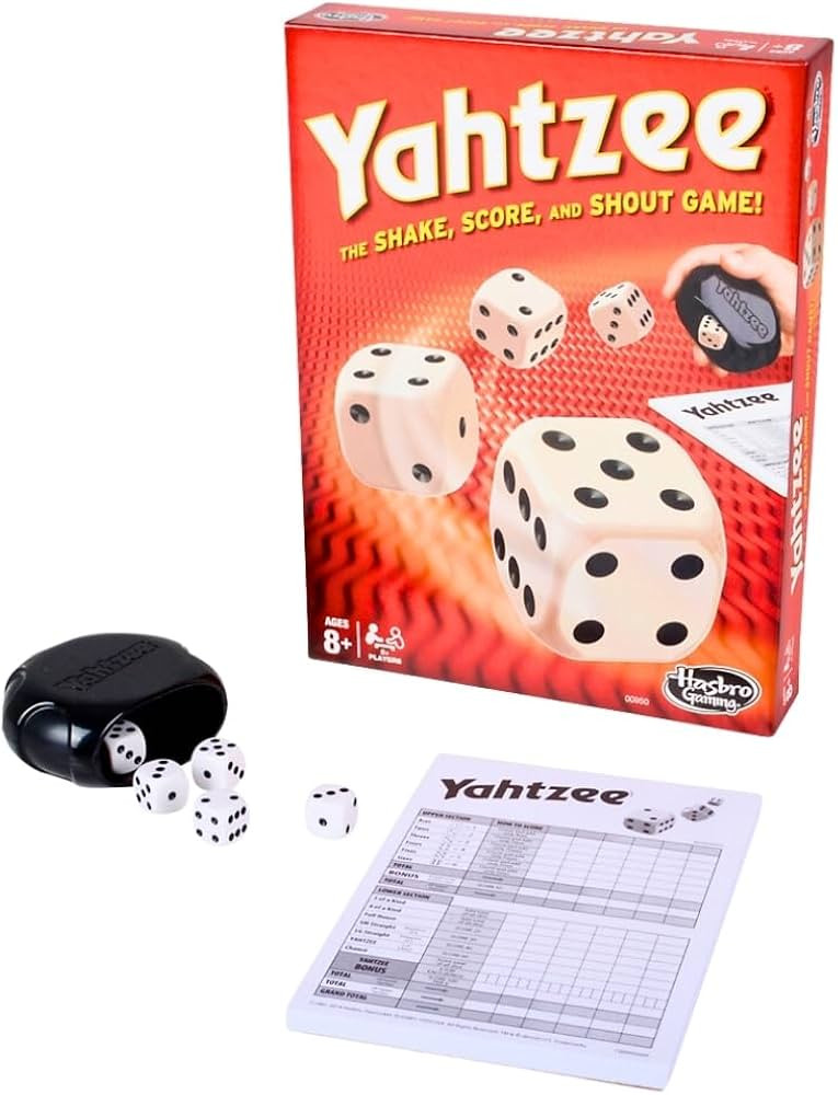Hasbro Yahtzee Classic Game, Dice Games Clear Printing with Correct Scoring Instruction | Amazon (US)