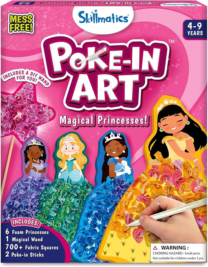 Skillmatics Poke-in Art - Magical Princesses, Mess-Free Fun for Kids, DIY Wood Craft Kits, Creati... | Amazon (US)
